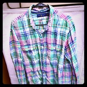Polo Men’s Button Down Shirt XL Multi-Color Plaid